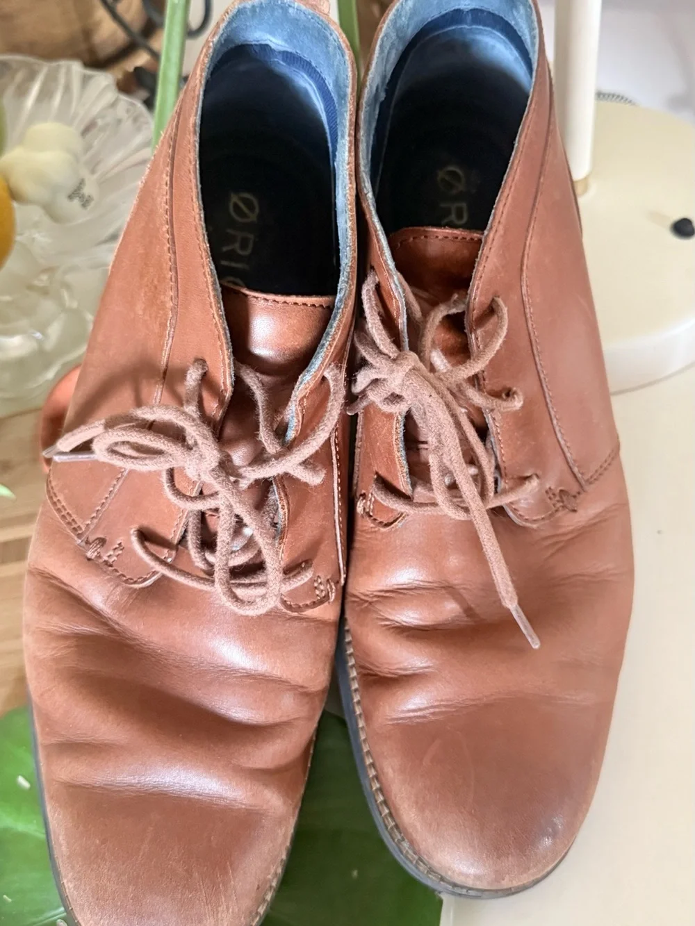Cole haan Men's Brown Leather Lace-Up Boots